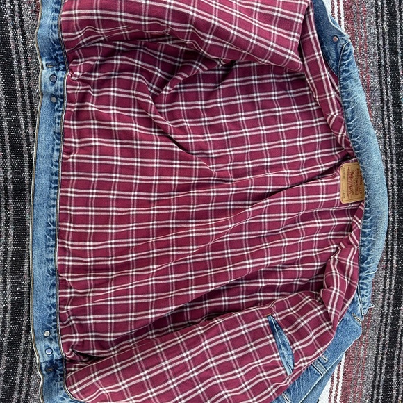 Vintage Levi’s Denim Jacket 1990s Men’s XL Blue 70614-0389 Flannel Lined - Picture 4 of 5